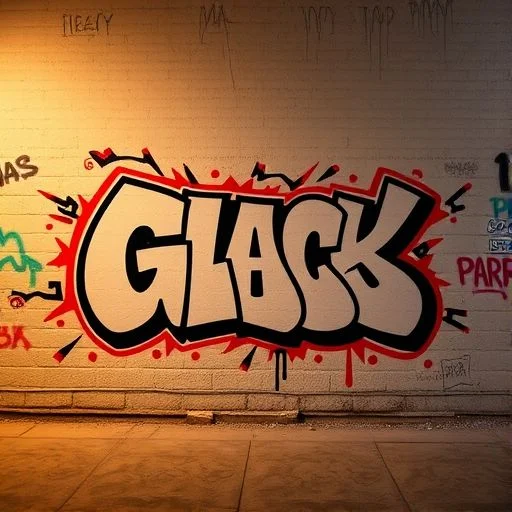 Static image replacing action clip: vibrant spray paint strokes on concrete wall.