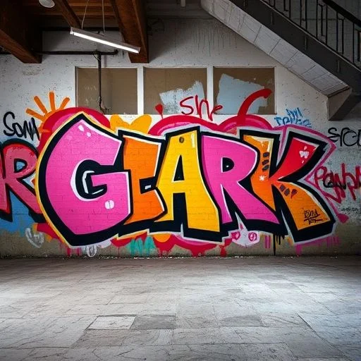 Detailed close-up of texture created by layered paint and weathered concrete.