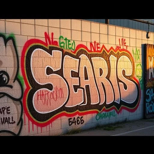 Close-up of a high-tech nozzle dispersing glowing particles onto a canvas.