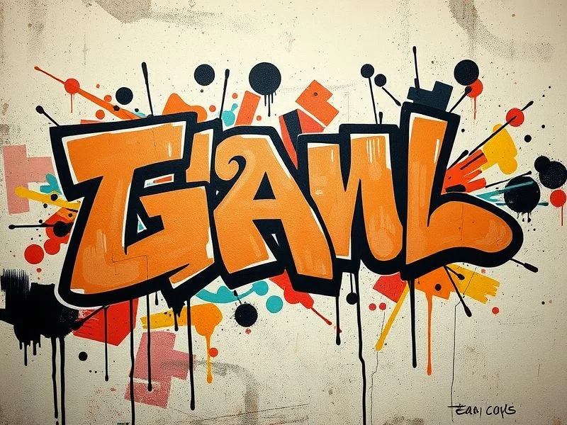 A subtle, organic background pattern composed of layered, semi-transparent ink splatters, distressed paper textures, and faint abstract street map elements.